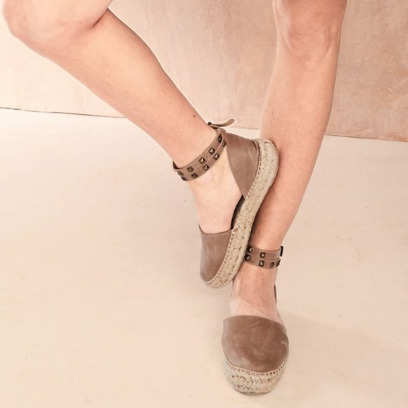 Garnett Hill Shoes - Leather Espadrille Studded Wrap Sandal- BRAND NEW!